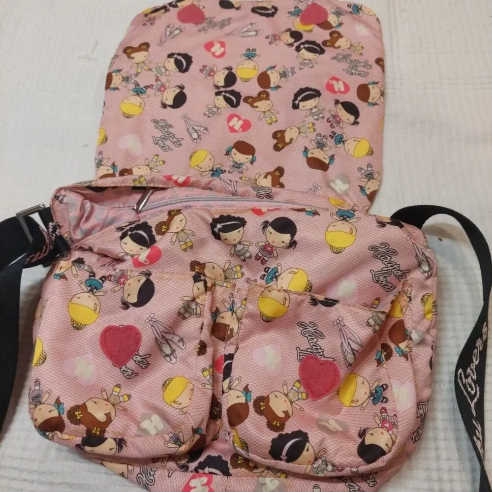 Y2K Harajuku Lovers Balerina Girls Dolls Pink Purse Messenger Bag Shoulder Strap